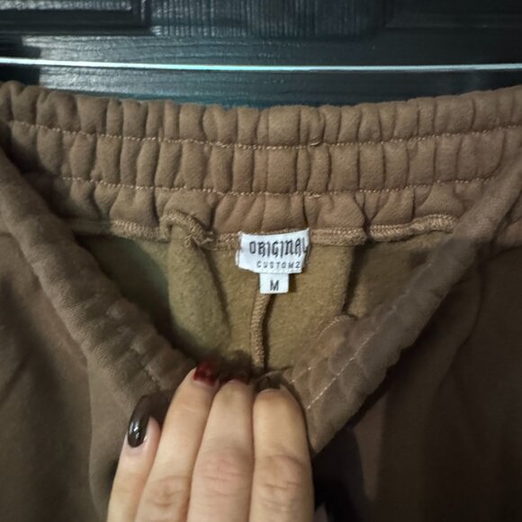Original Customs Brand Heavyweight Unisex Sweatpants Brown Medium - Picture 2 of 3